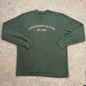 Vintage Abercrombie & Fitch Shirt Mens Small Green Long Sleeve Made In USA
